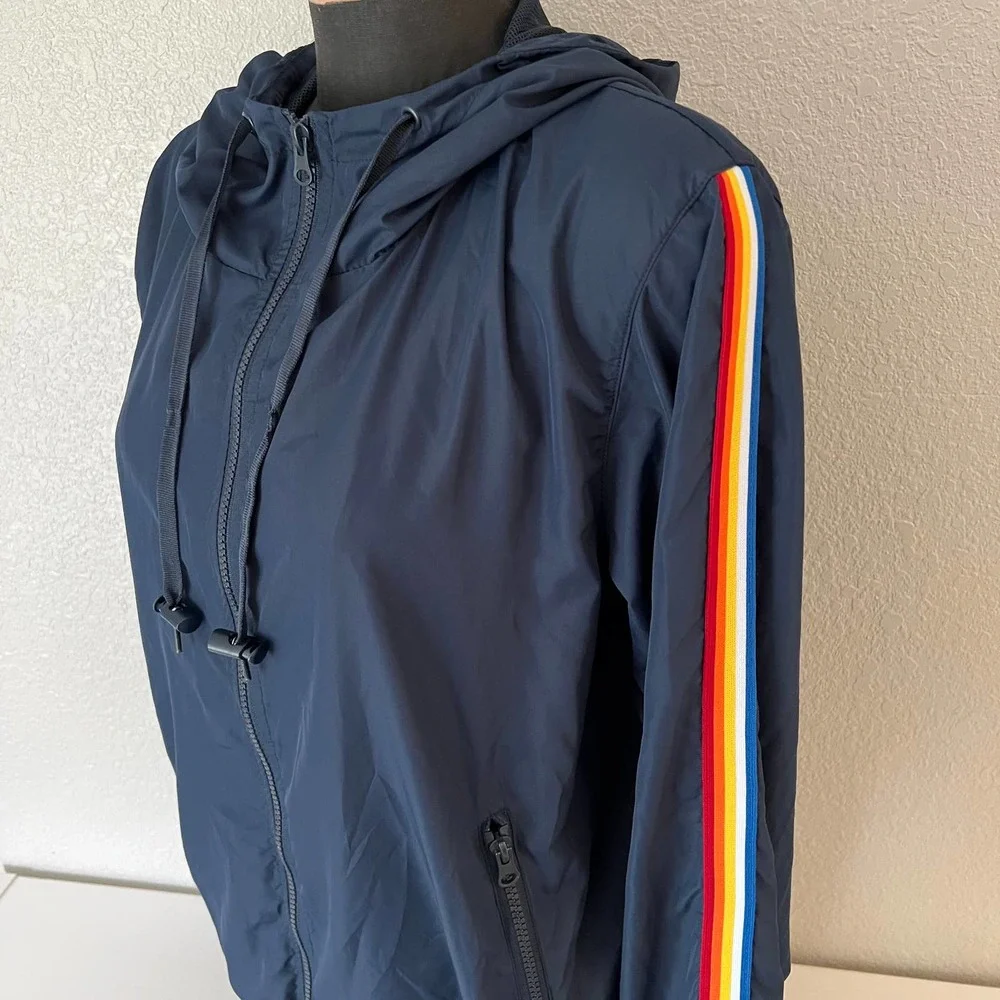 ZYIA Athletic Rainbow Stripe Zip Jacket Women’s Large - Picture 2 of 8